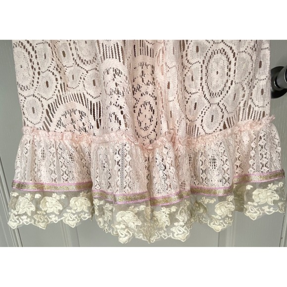 NWT Always the Sun Pink Lace Tunic Top‎ Cover Up Swim Beach Boho One Size Vacay - Picture 11 of 11